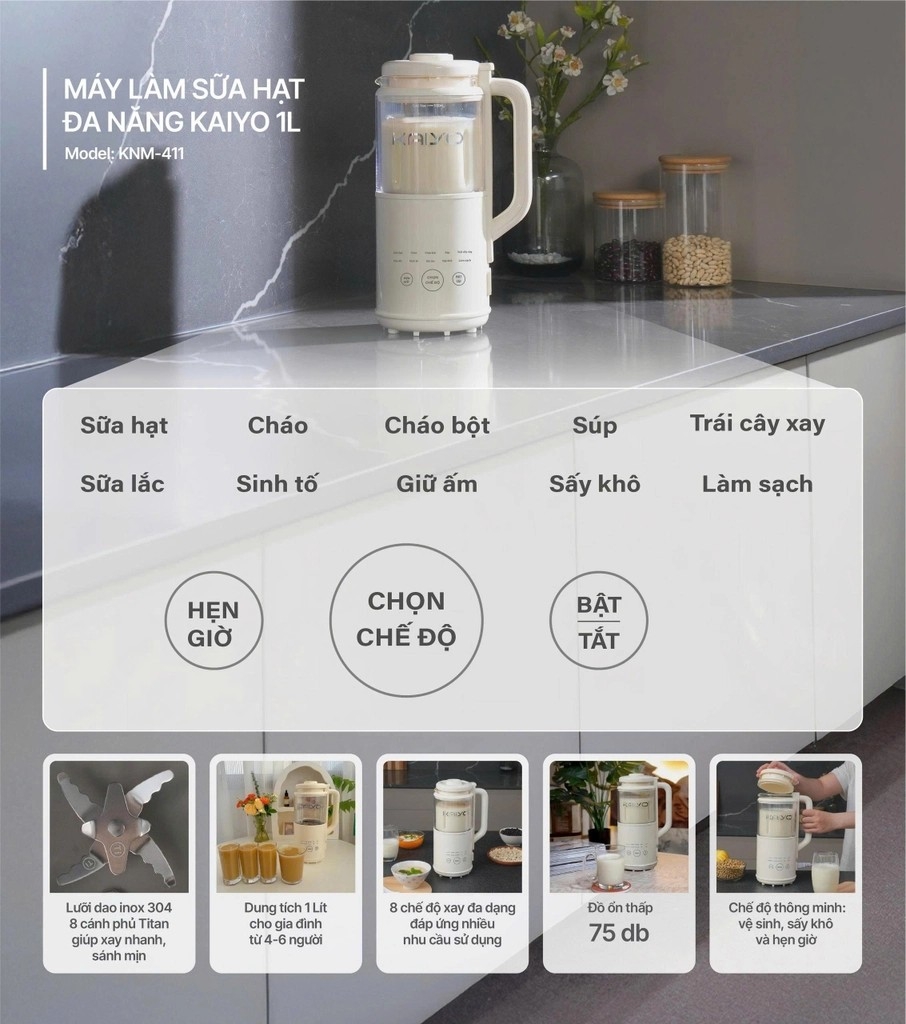 Máy làm sữa hạt Kaiyo KNM-411