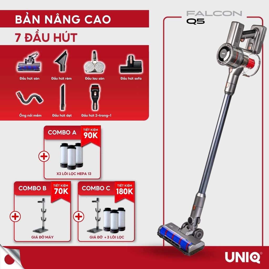 Phụ kiện  máy hút bụi  cầm tay không dây UNIQ FALCON Q5-Đầu hút khe hẹp ( đầu hút 2in1)