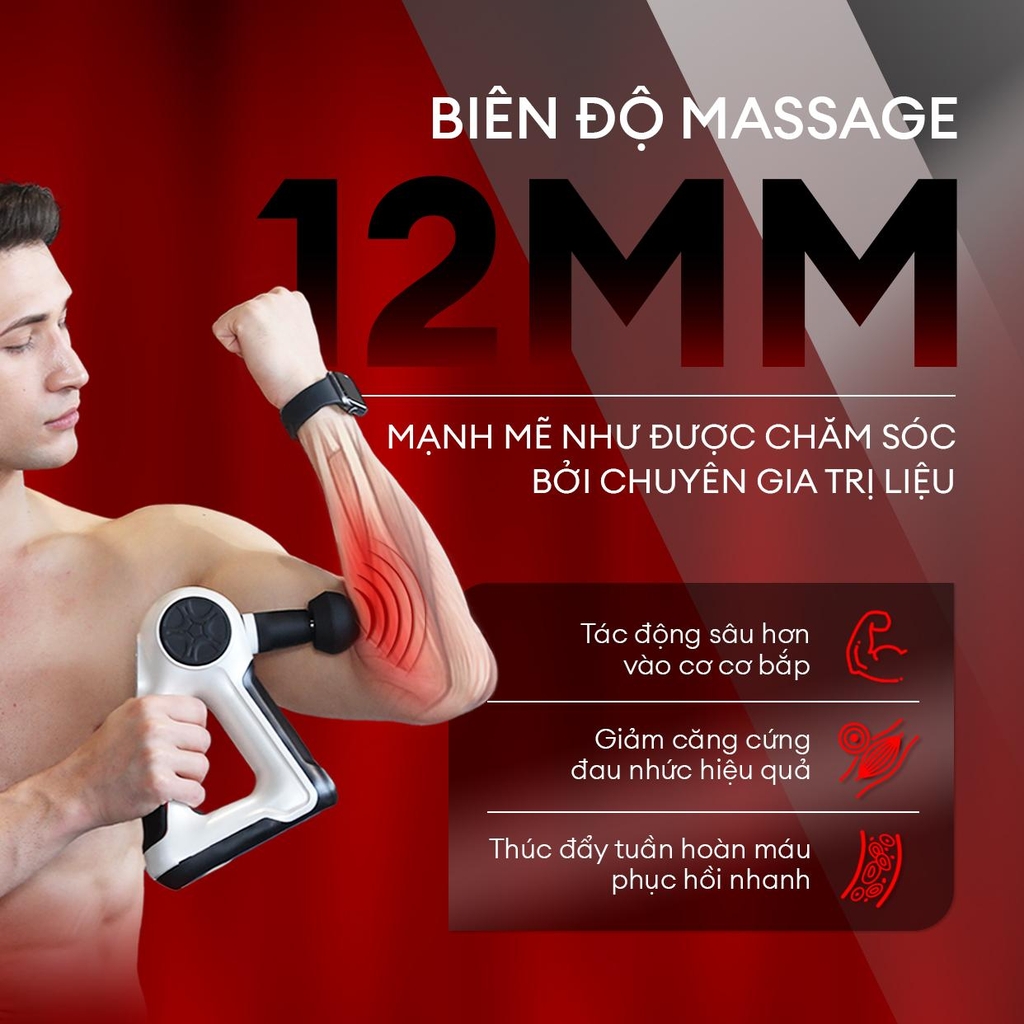 Máy massage cầm tay cao cấp Crenot Thunder Z6 máy massage mini mát xa toàn thân đấm lưng cổ vai gáy