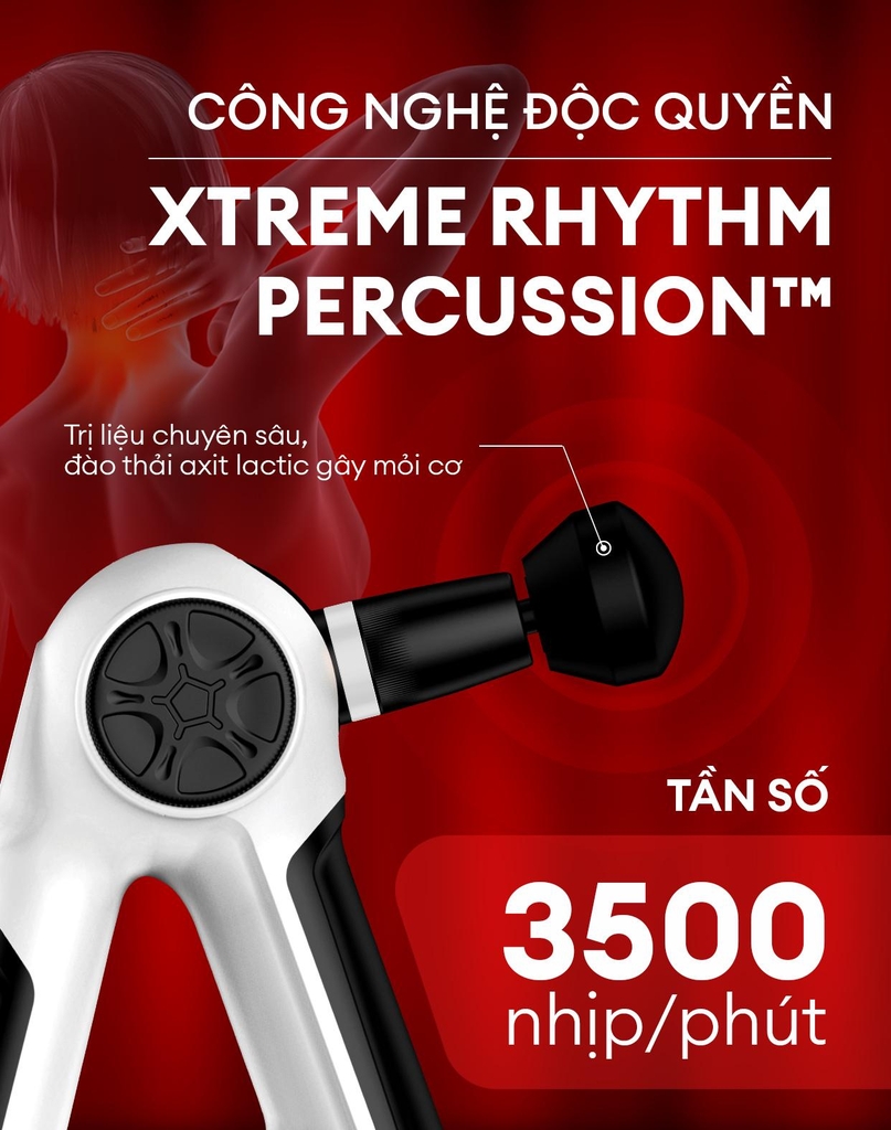 Máy massage cầm tay cao cấp Crenot Thunder Z6 máy massage mini mát xa toàn thân đấm lưng cổ vai gáy