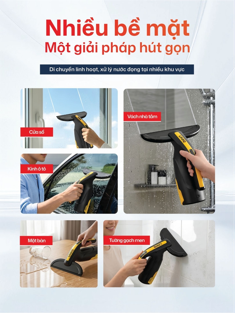 Máy hút nước lau kính cầm tay không dây UNIQ Glint G3