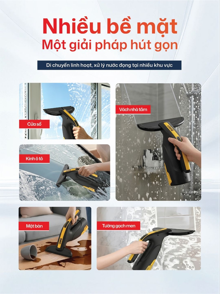 Máy hút nước lau kính cầm tay không dây UNIQ Glint G3