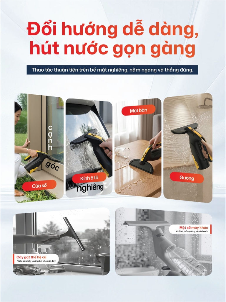 Máy hút nước lau kính cầm tay không dây UNIQ Glint G3