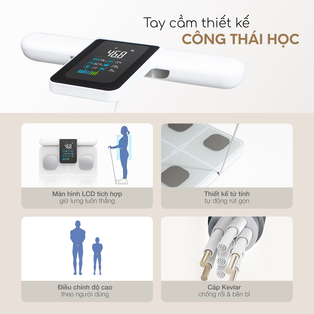 Cân sức khỏe điện tử Crenot inBody i8 cân phân tích lượng mỡ đo 31 chỉ số cơ thể thông minh cân y tế điện tử mini