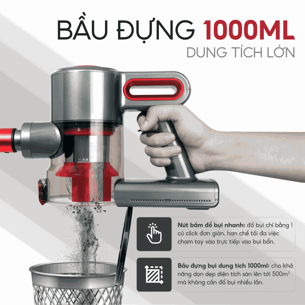 Máy hút bụi cầm tay không dây UNIQ Free A7 chính hãng đa năng hút bụi mini giường nệm ô tô ghế sofa