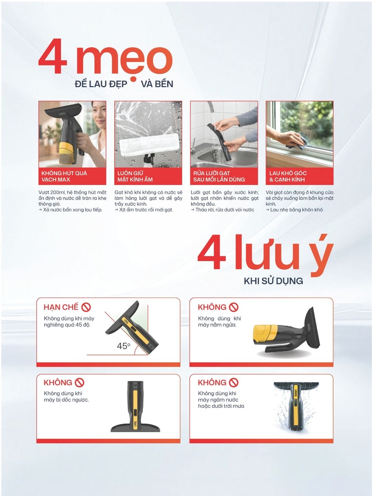 Máy hút nước lau kính cầm tay không dây UNIQ Glint G3