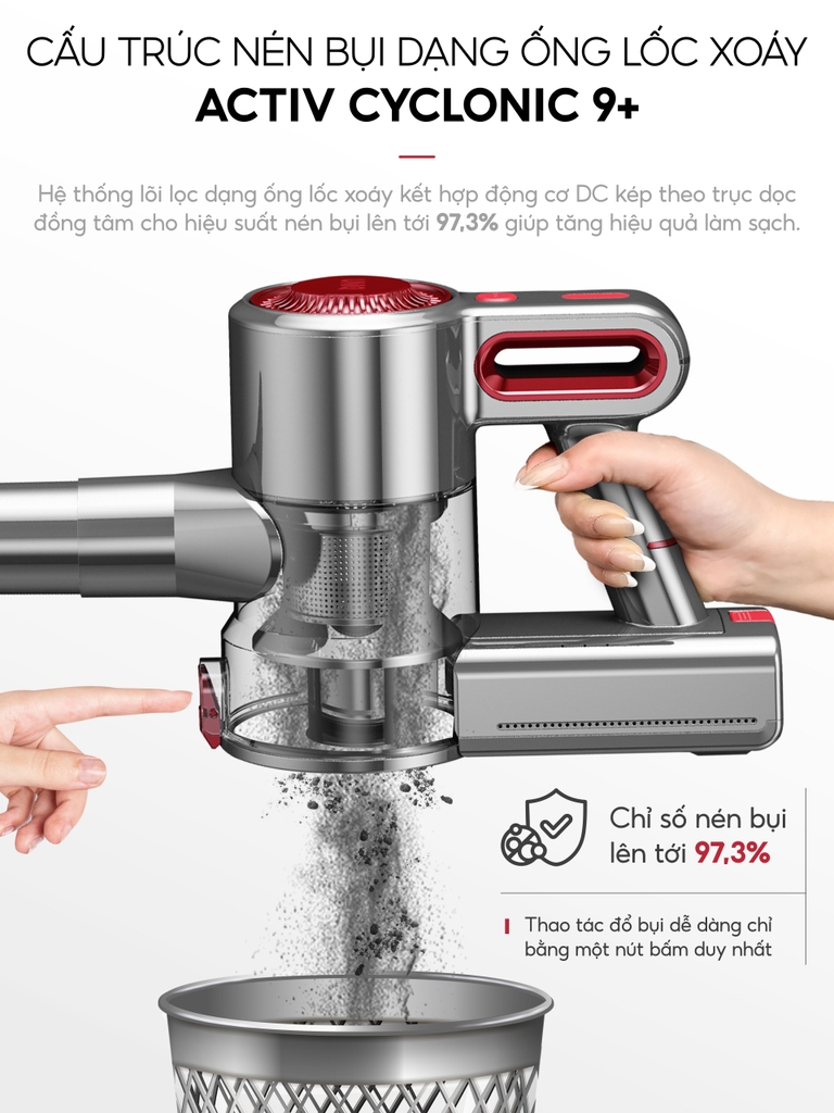 Máy hút bụi cầm tay không dây UNIQ Free A9 Pro máy hút bụi mini gia đình đa năng cây hút bụi xe ô tô ga giường sofa nệm