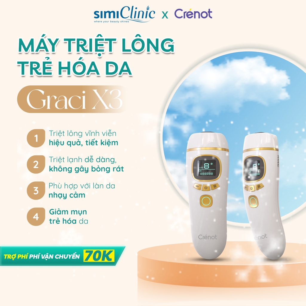 Máy triệt lông băng lạnh trẻ hóa da CRENOT GRACI X3