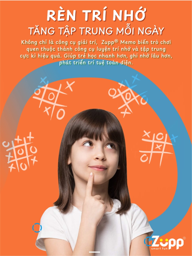 Cờ caro X O điện tử Tic Tac Toe Zupp Memo Gen 1 trò chơi trí tuệ rèn luyện trí nhớ thông minh