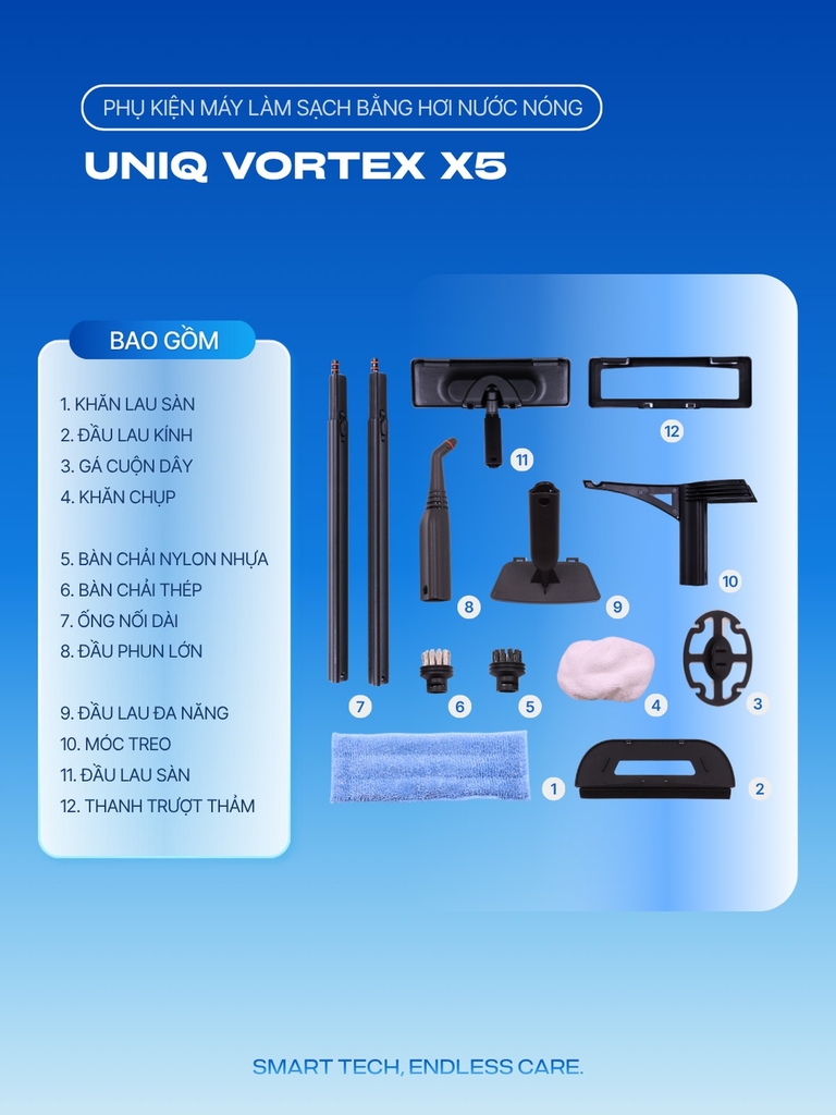 Phụ kiện máy làm sạch hơi nước UNIQ Vortex X5