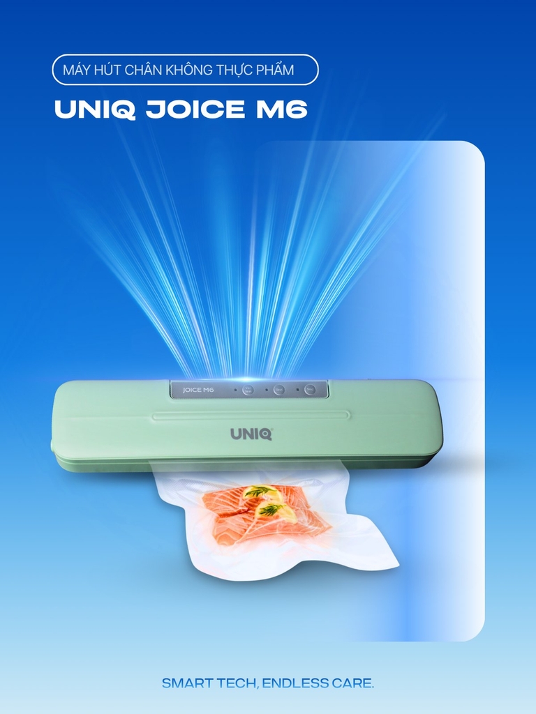 Máy hút chân không UNIQ Joice M6 65000 Pa máy ép chân không thực phẩm mini gia đình cầm tay hàn miệng túi tự động