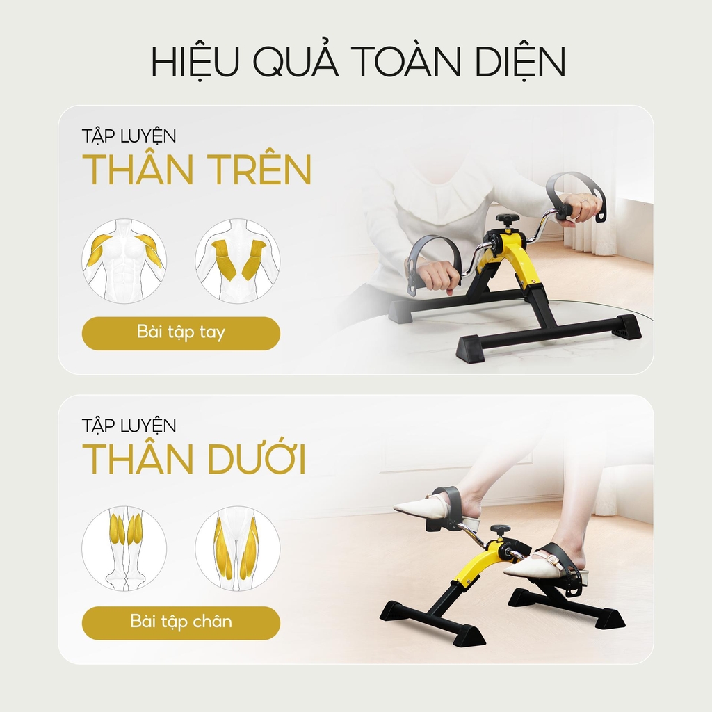 Xe đạp thể dục gấp gọn mini Crenot Spin X8 phục hồi chức năng cho người già trấn thương tập luyện tại chỗ tại nhà dân văn phòng