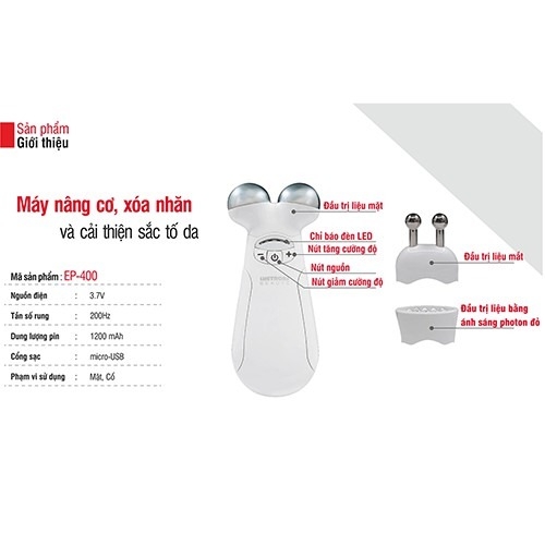 Máy mát xa nâng cơ mặt hiệu Lifetrons EP-400DS-WH1