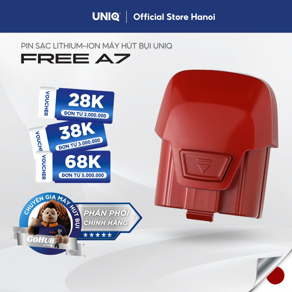 Pin Sạc Dành Cho Máy Hút Bụi Cầm Tay Không Dây Gia Đình UNIQ FREE A7