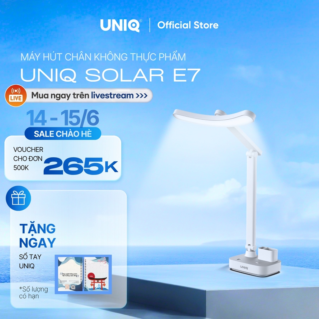 Đèn học, đọc sách, làm việc UNIQ SOLAR E7 chống cận để bàn bảo vệ mắt