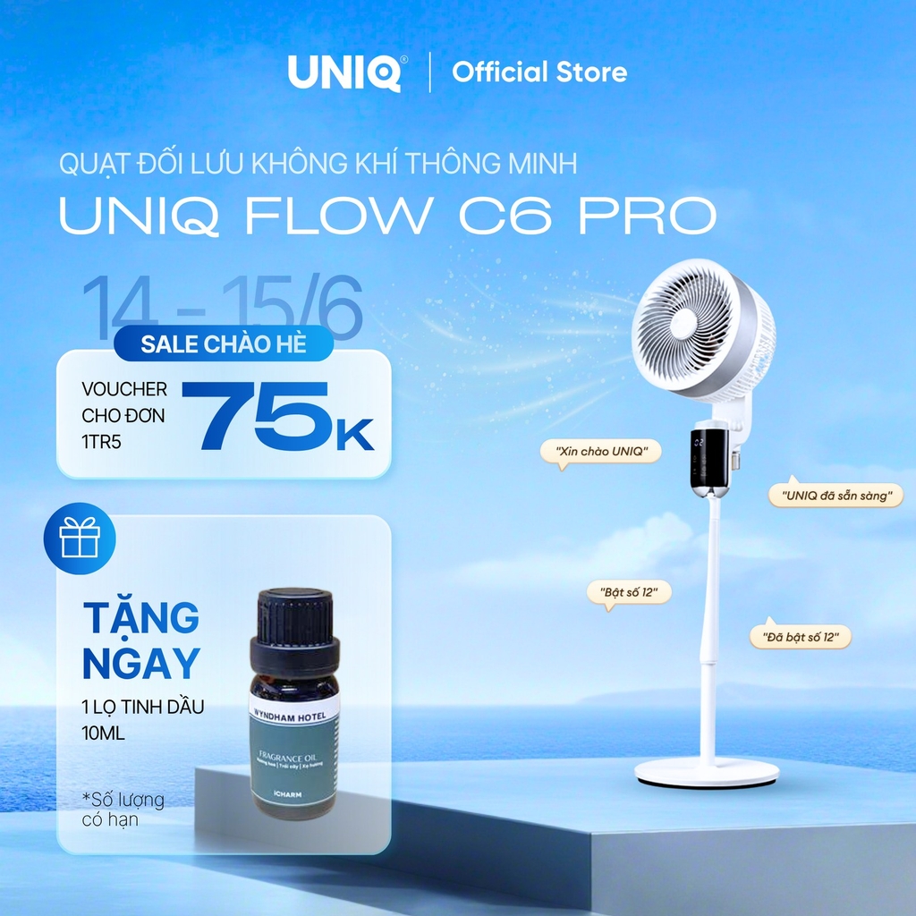 Quạt đối lưu không khí điều khiển bằng giọng nói UNIQ Flow C6 Pro