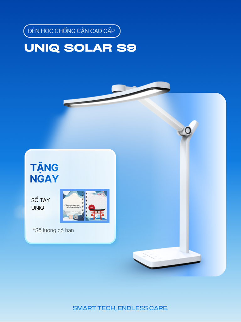 Đèn bàn học chống cận cao cấp UNIQ Solar S9 Elite đọc sách làm việc