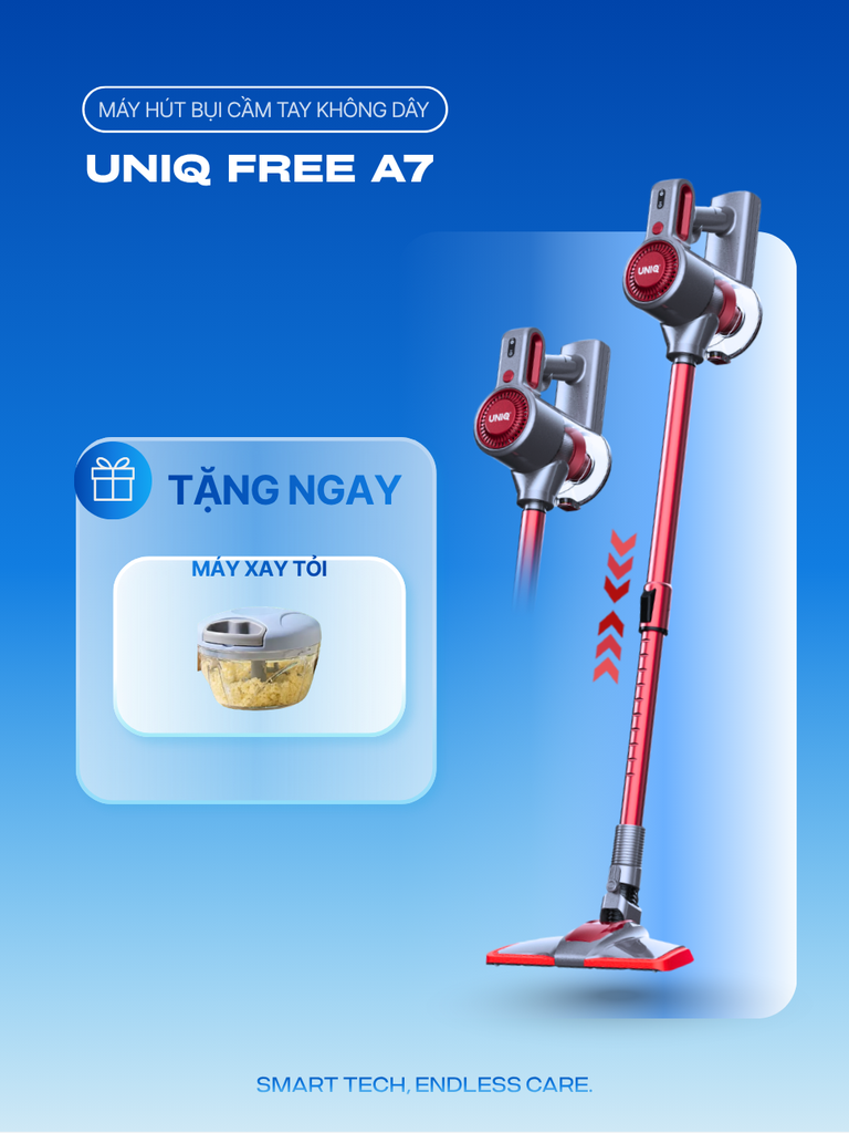 Máy hút bụi cầm tay không dây UNIQ Free A7 hút bụi đa năng