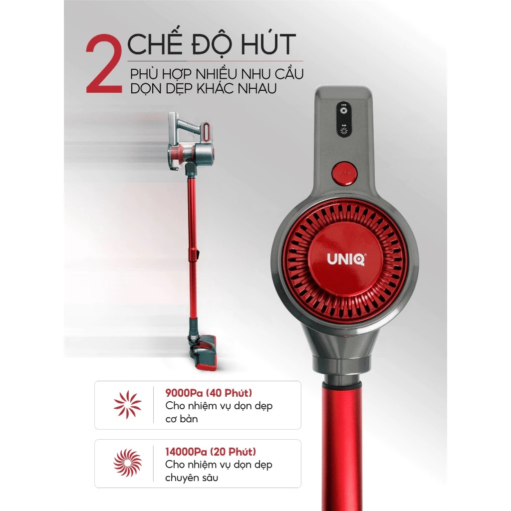 Máy hút bụi cầm tay không dây UNIQ Free A7 chính hãng đa năng hút bụi mini giường nệm ô tô ghế sofa
