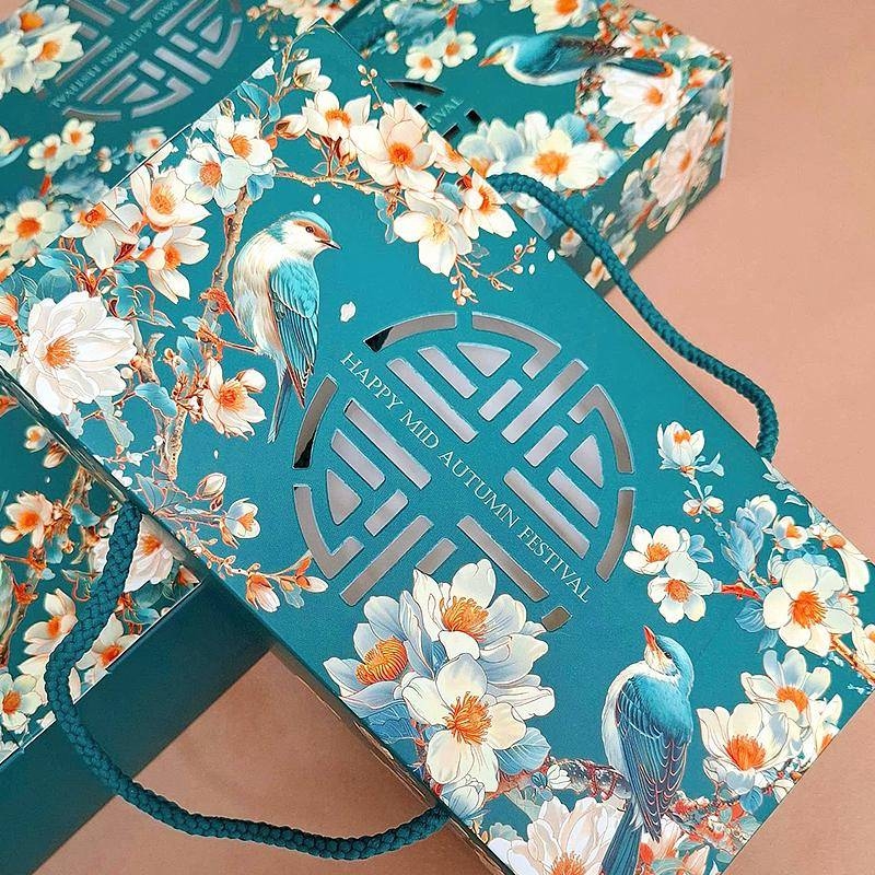 Mẫu hộp trung thu 2 bánh rất thích hợp để biếu tặng