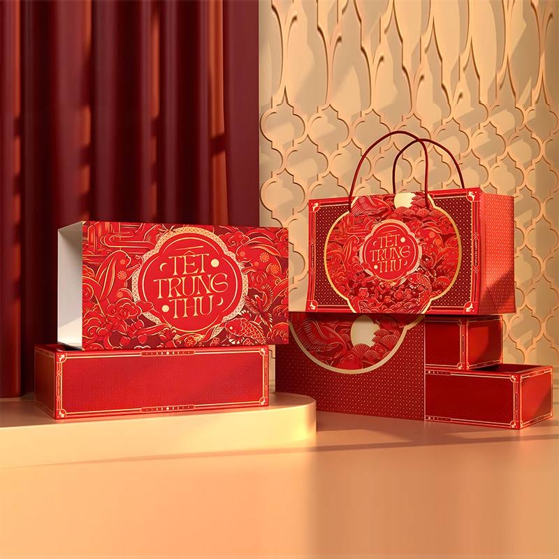 Hộp trung thu 4 bánh Thưởng Nguyệt có hai tầng rất độc đáo