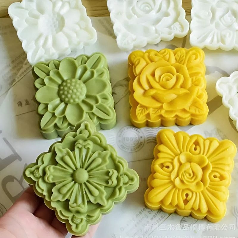 Khuôn làm bánh trung thu vuông 125gr