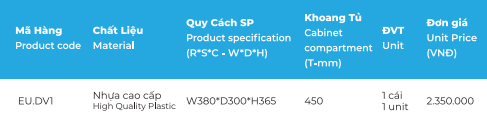 THÙNG ĐỰNG RÁC 1 KHOANG EURONOX EU.DV1 - 5