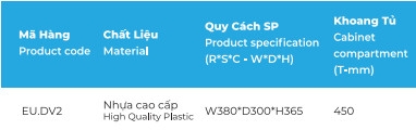 THÙNG ĐỰNG RÁC 2 KHOANH GẮN CÁNH EURONOX EU.DV2 - 3