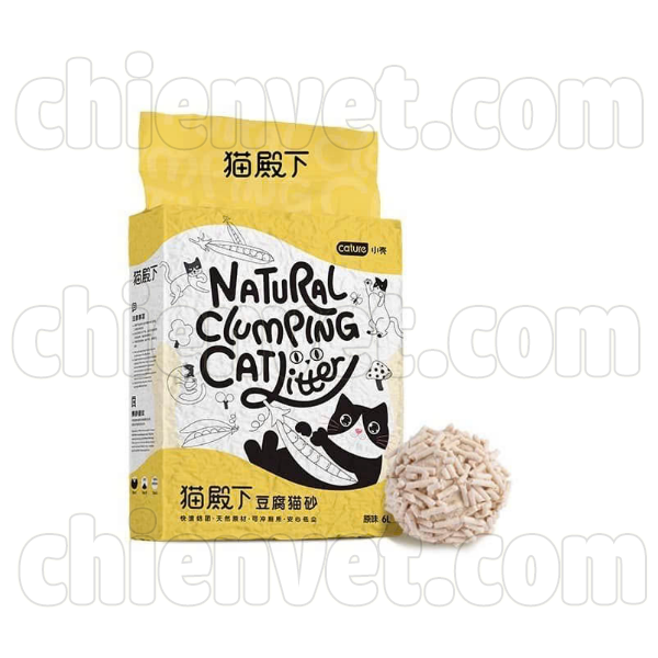 Cát vệ sinh chó mèo từ bã đậu nành dạng viên trụ tròn, 2.4kg/gói CAT LITTER TOFU PELLET 6L DMYL (BS)