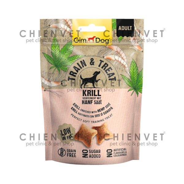 Bánh thưởng cho chó - Gimdog Train & Treat Krill 125g