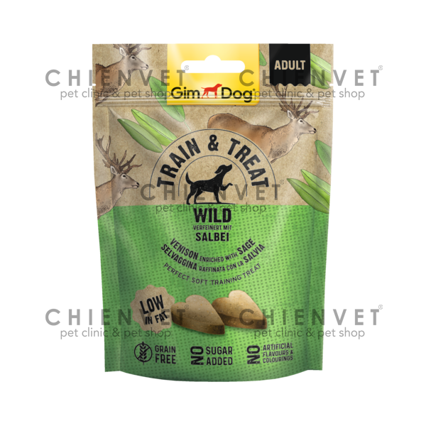 Bánh thưởng cho chó - Gimdog Train & Treat Wild 125g