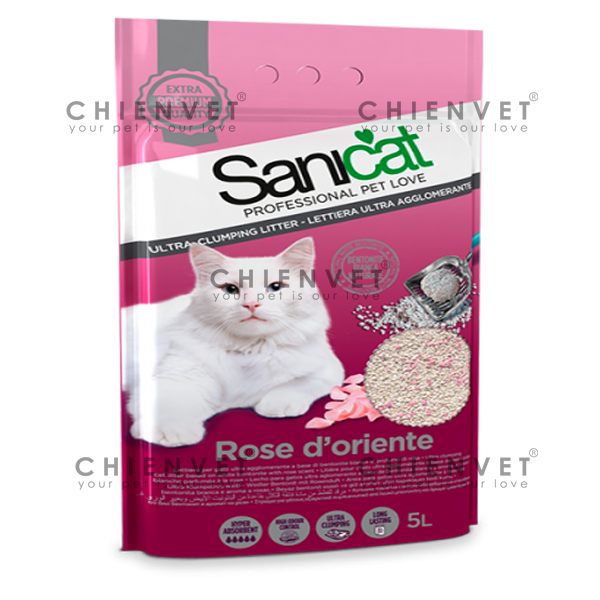 Sanicat Rose - Cát vệ sinh hương hoa hồng 5l