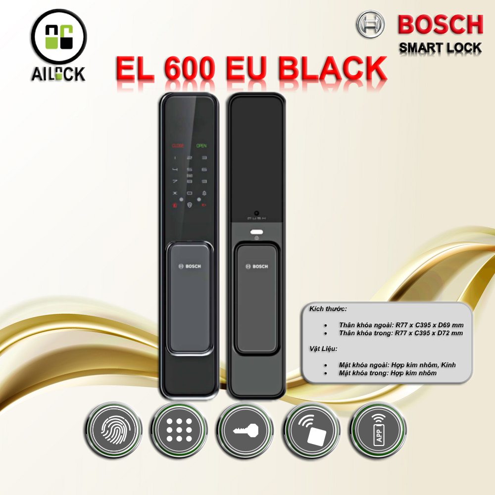 Khóa Cửa Vân Tay BOSCH EL 600 EU BLACK -APP