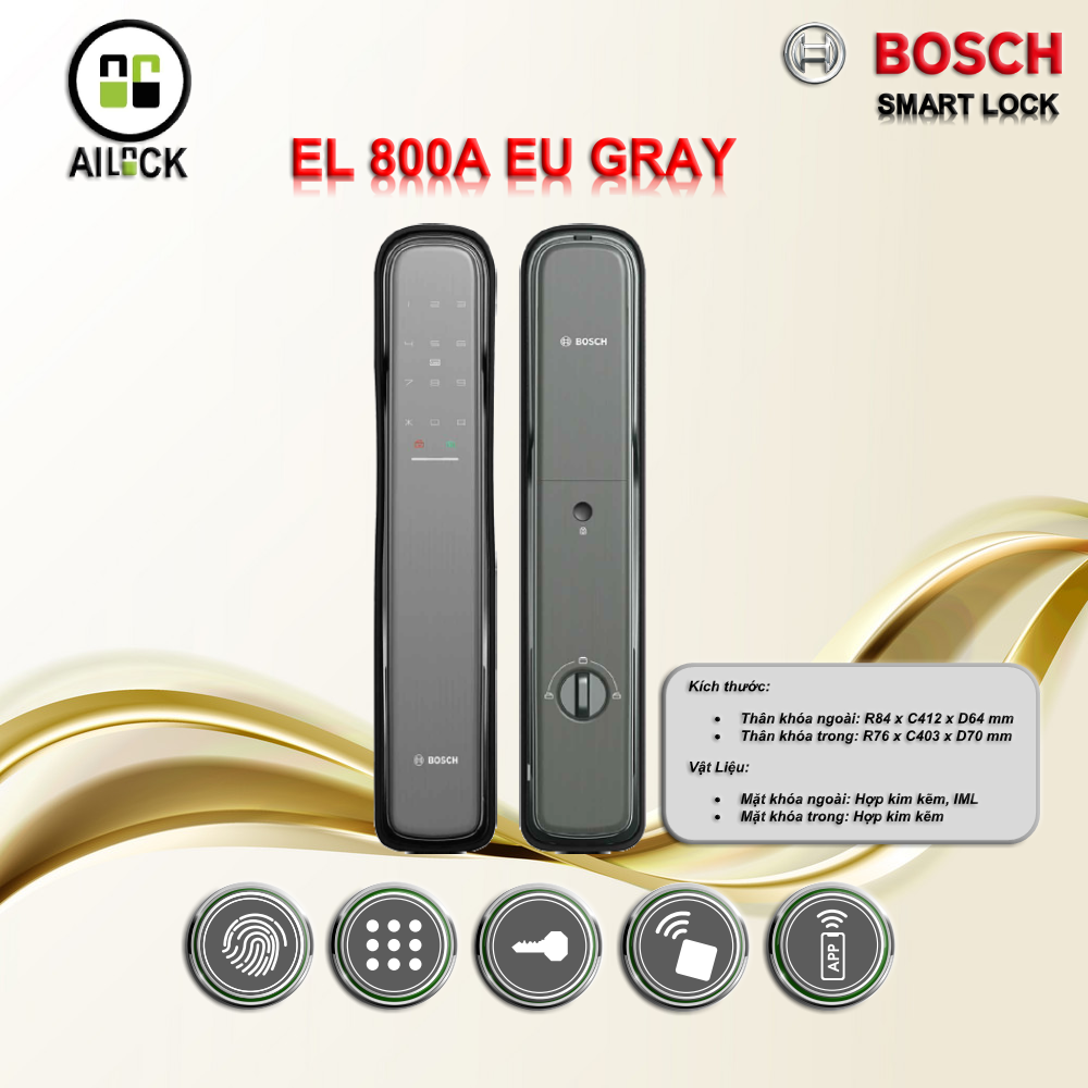 Khóa cửa vân tay BOSCH EL 800A EU GRAY