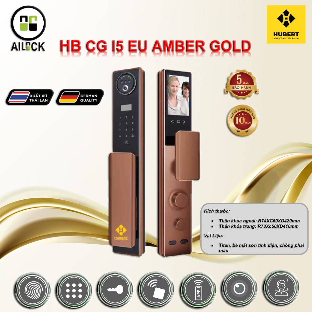 Khóa Điện Tử HUBERT HB CGI5 EU AMBER GOLD