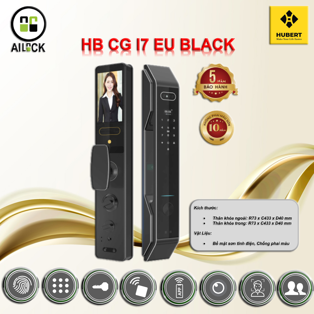 Khóa Điện Tử HUBERT HB CGI7 EU BLACK