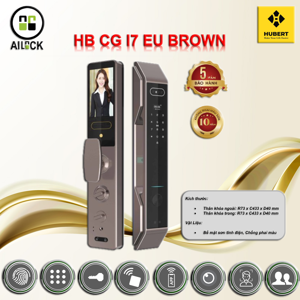 Khóa Điện Tử HUBERT HB CGI7 EU BROWN