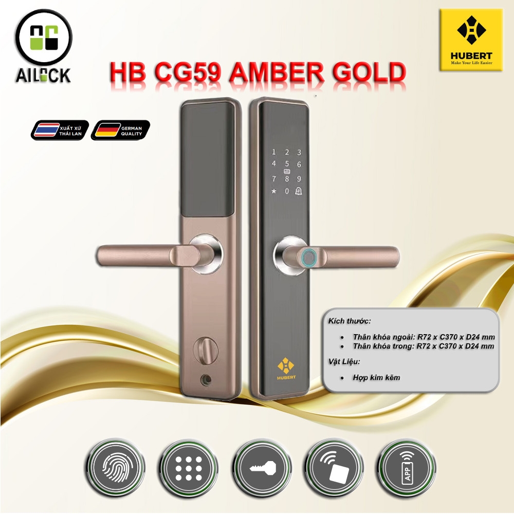 Khóa Điện Tử HUBERT HB CG59 Amber Gold