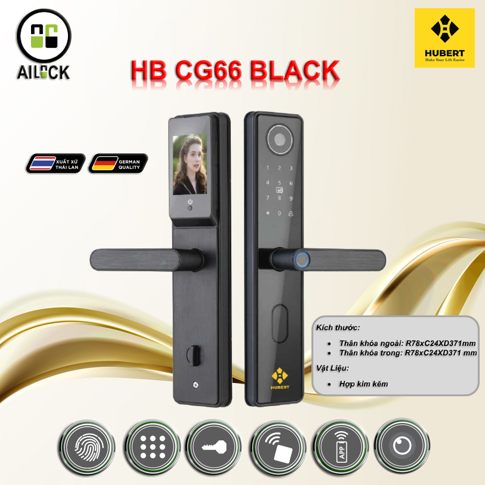Khóa Điện Tử HUBERT HB CG66 Black