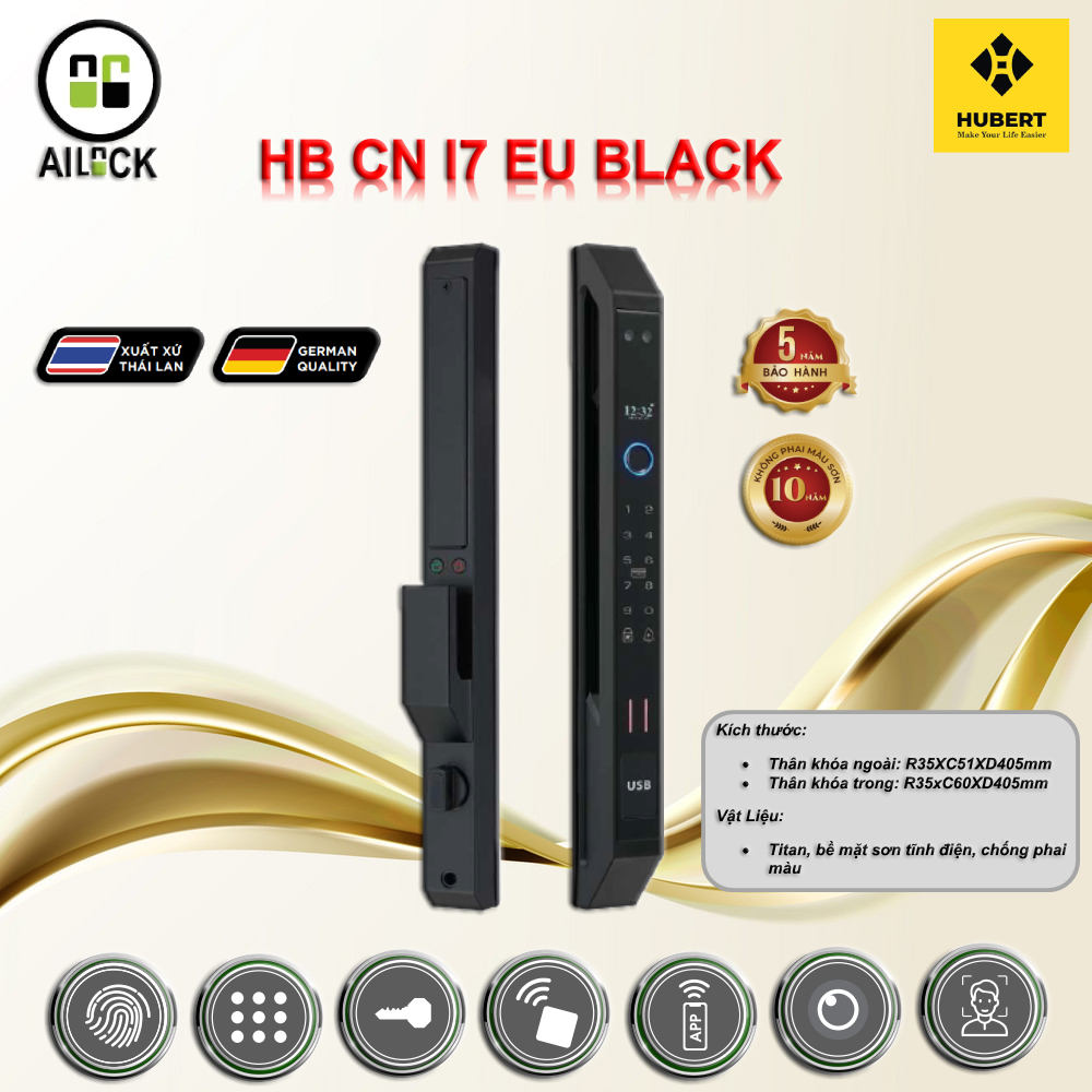 Khóa Điện Tử HUBERT HB CNI7 EU BLACK