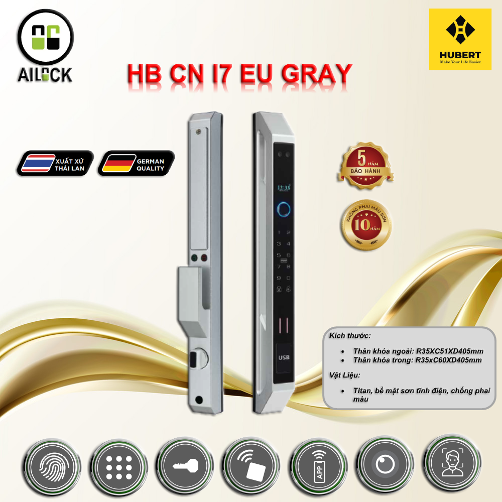 Khóa Điện Tử HUBERT HB CNI7 EU GRAY