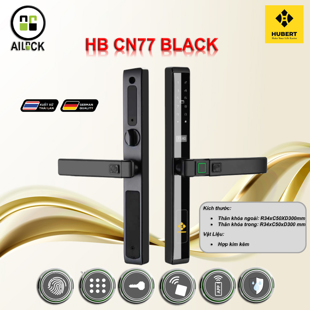 Khóa Điện Tử HUBERT HB CN77 Black
