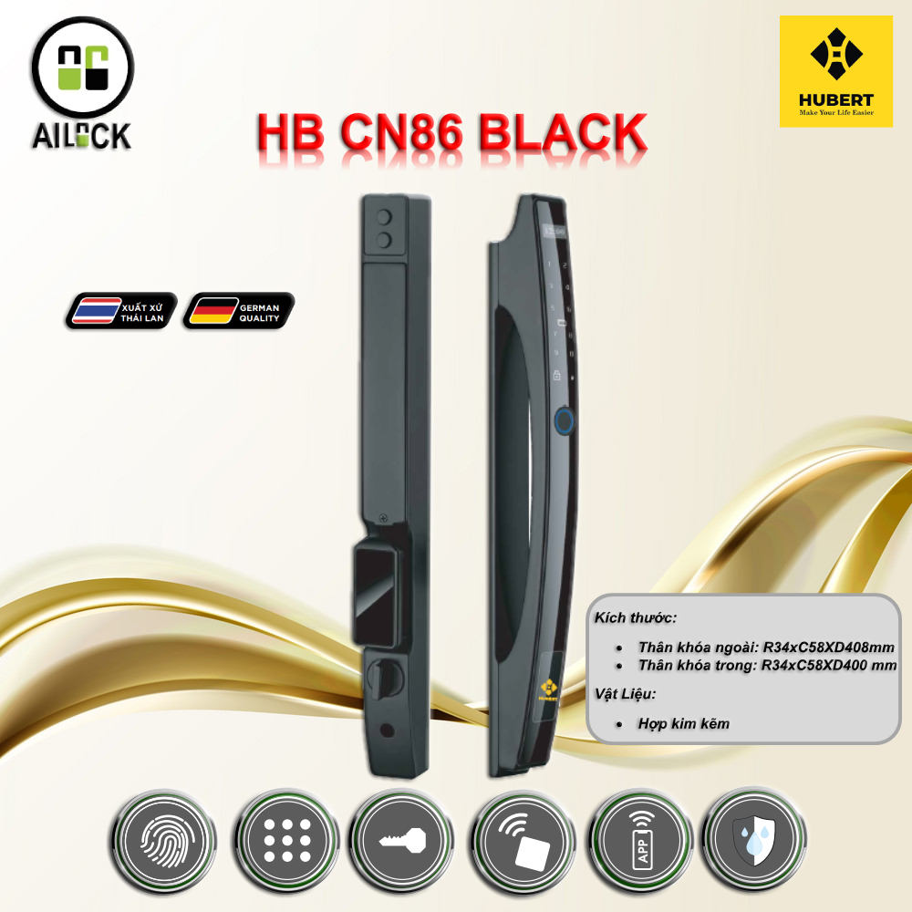 Khóa Điện Tử HUBERT HB CN86 Black