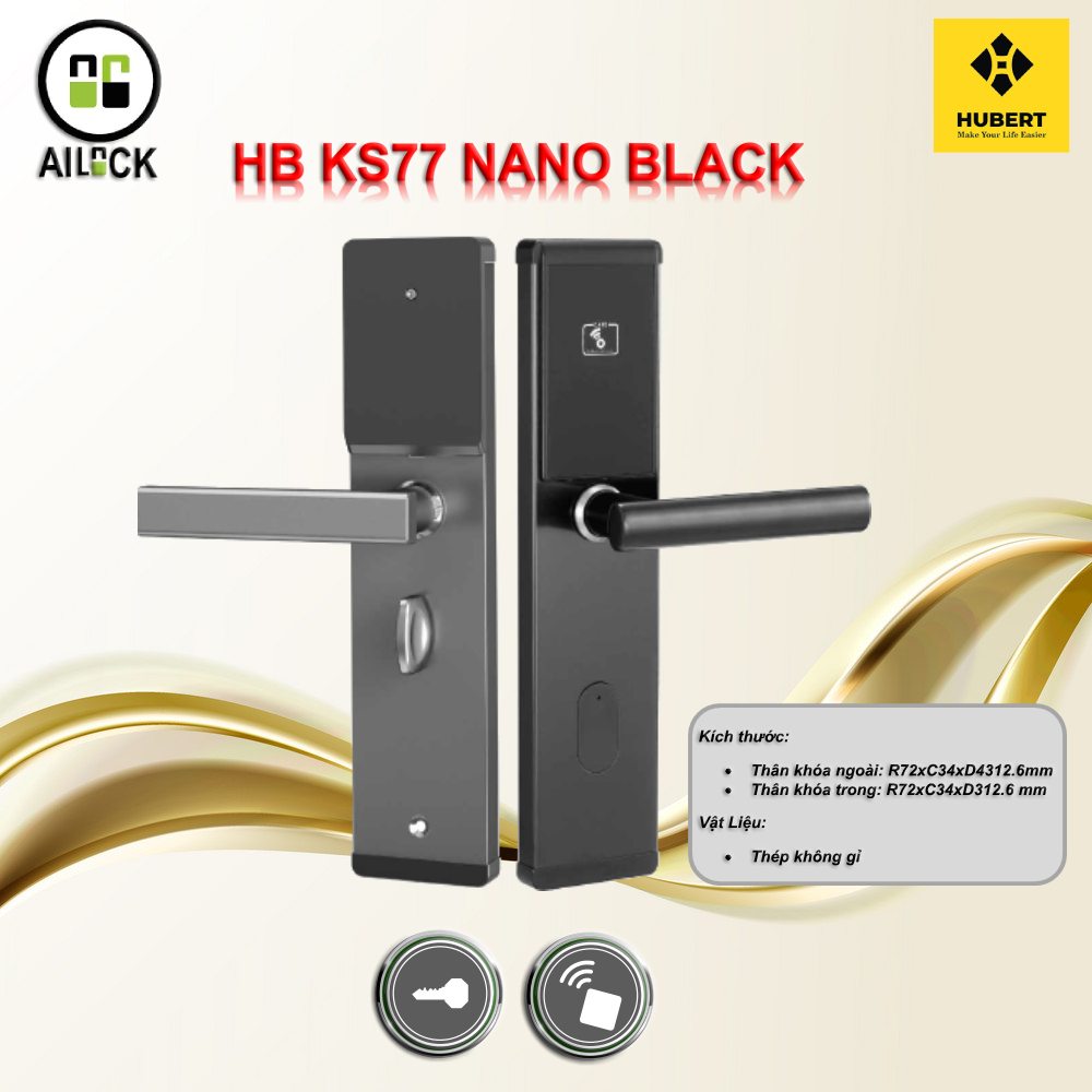 Khóa Điện Tử HUBERT HB KS77 Nano Black