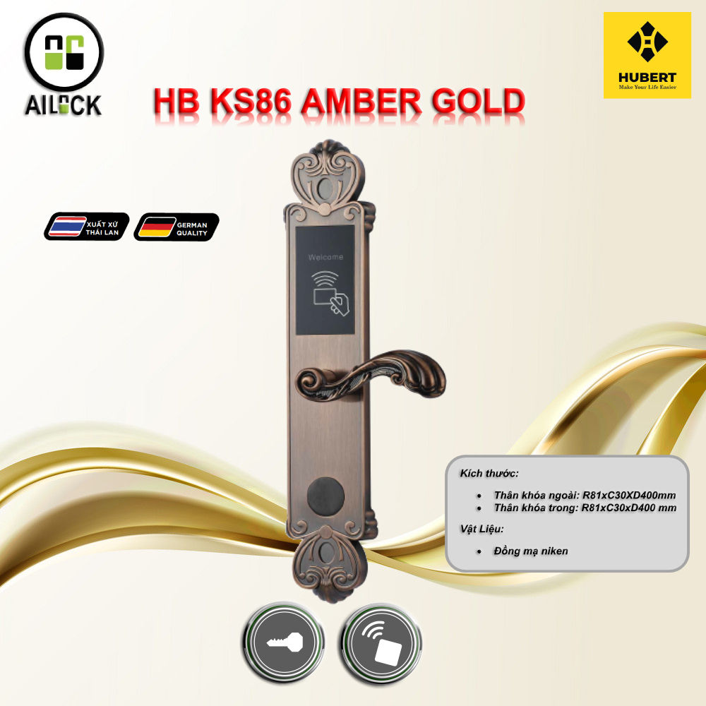 Khóa Điện Tử HUBERT HB KS86 Amber Gold