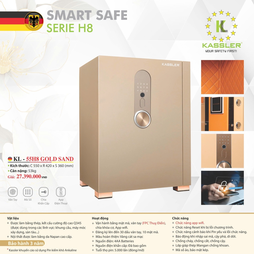 Két sắt KASSLER KL-55H8 GOLD