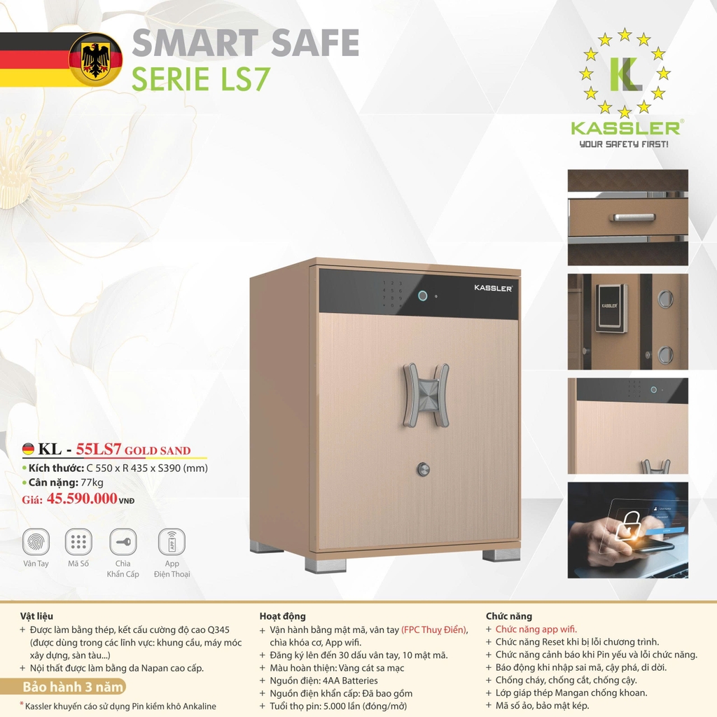 Két sắt KASSLER KL-55LS7 GOLD