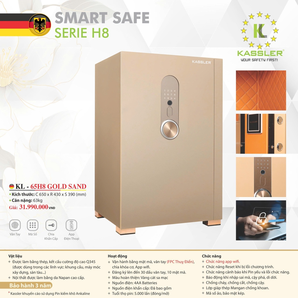 Két sắt KASSLER KL-65H8 GOLD