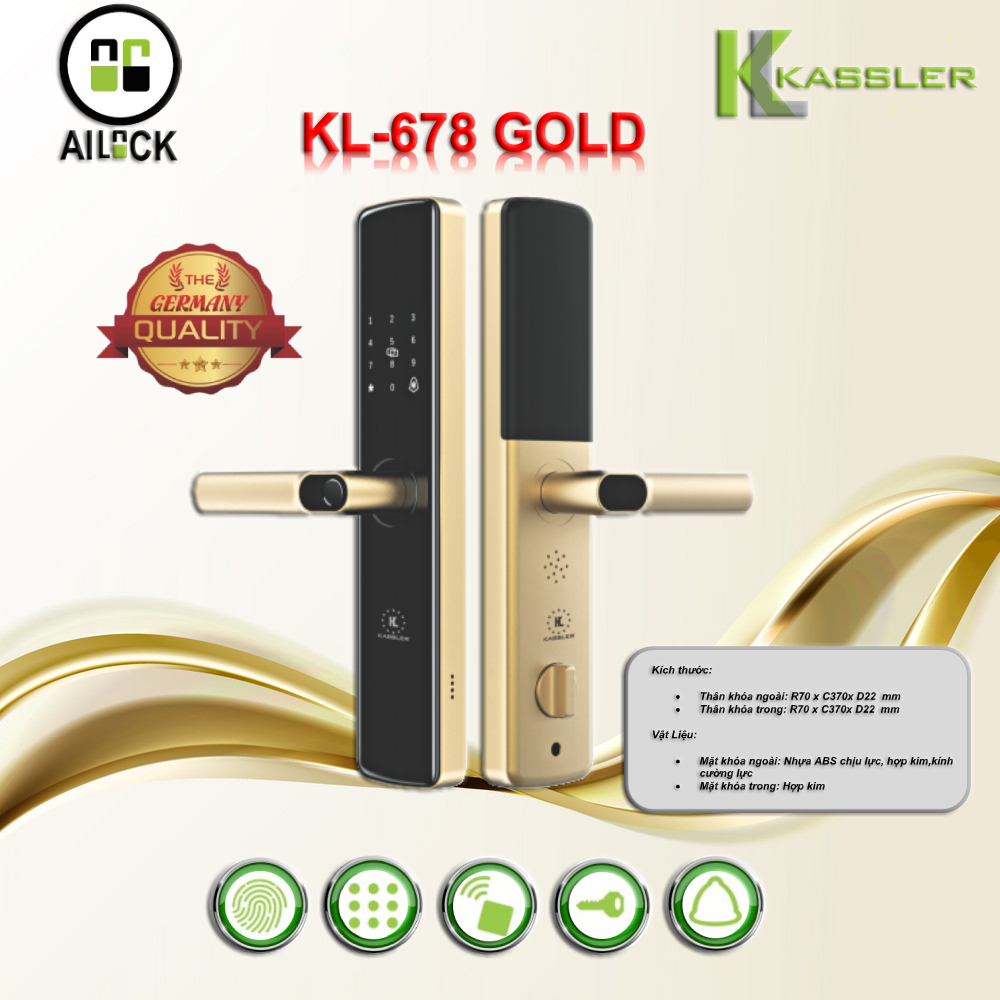 Khóa điện tử Kassler KL-678 GOLD