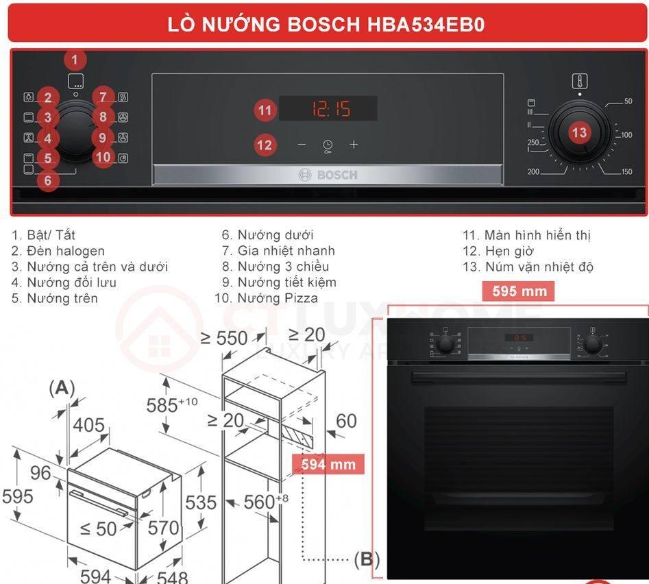 Lò nướng Bosch series 4 HBA534EB0